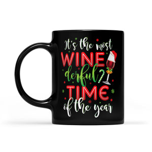 It's The Most Winederful Time Of The Year Funny Christmas Black Mug Gift For Christmas