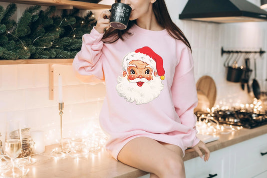 Retro Santa Claus Face Christmas Sweatshirts,Vintage Sweatshirt Christmas, Christmas Shirt,Christmas sweatshirt,Christmas Gift