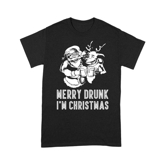 Feisteas Beoir na Nollag Greannmhar - Merry Drunk I'm Christmas Tee Shirt Gift For Christmas