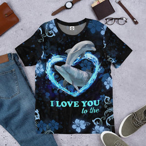 3D I Love You Couple Dolphin Tshirt Hoodie Apparel