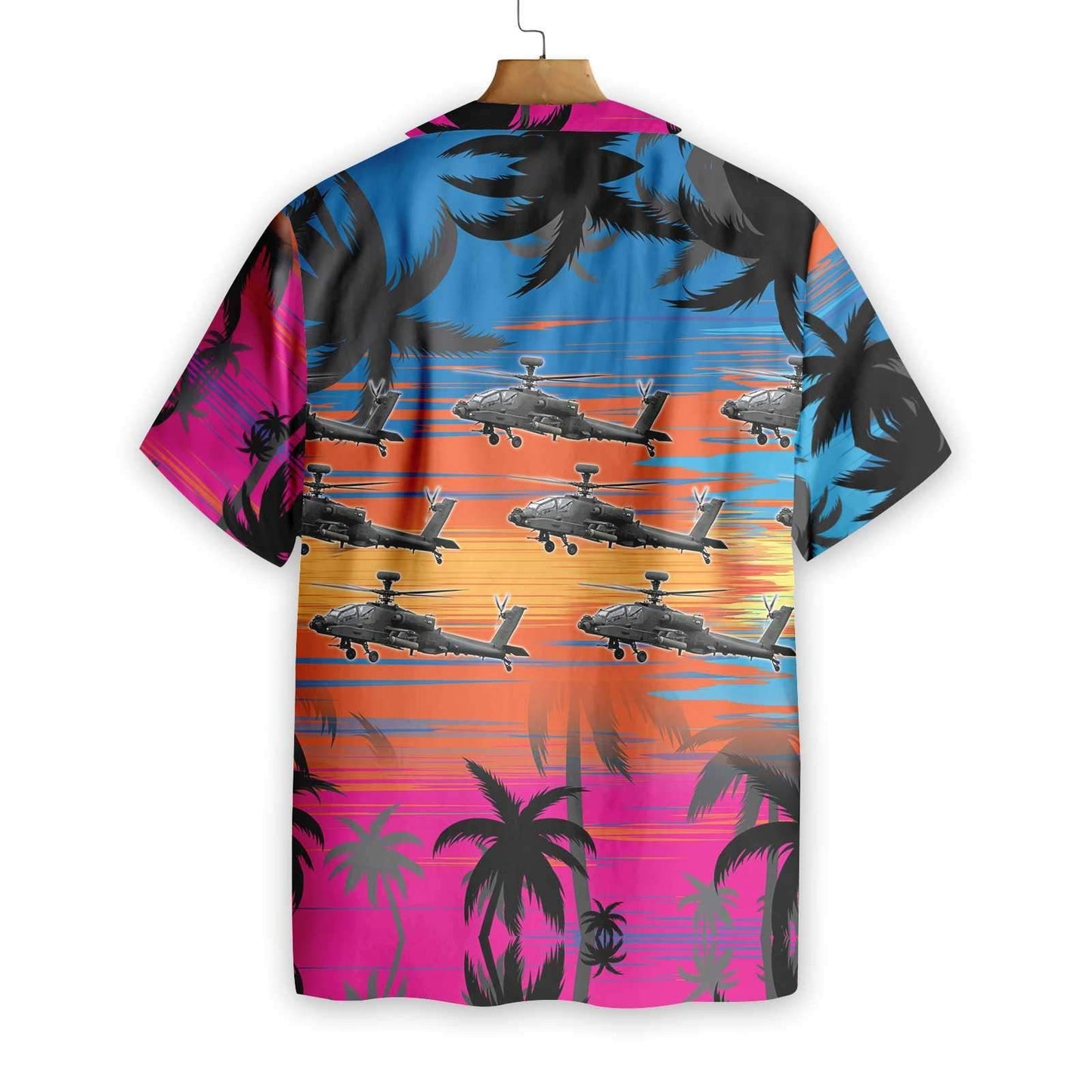 Great Helicopter Flies Dawn Sky Hawaiian Shirt,Hawaiian Shirt Gift, Christmas Gift
