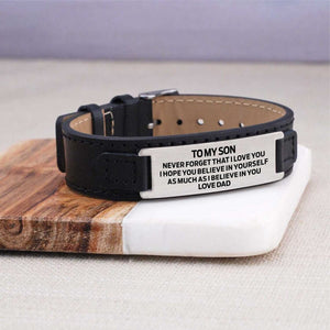 Dad To Son - I Believe In You Men's Leather Bracelet