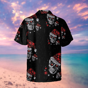 Christmas Skull Hawaiian Shirt, Hawaiian Shirt Gift, Christmas Gift