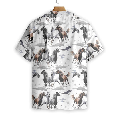 Wild And Free Racing Horses Hawaiian Shirt, Hwaiian For Gift