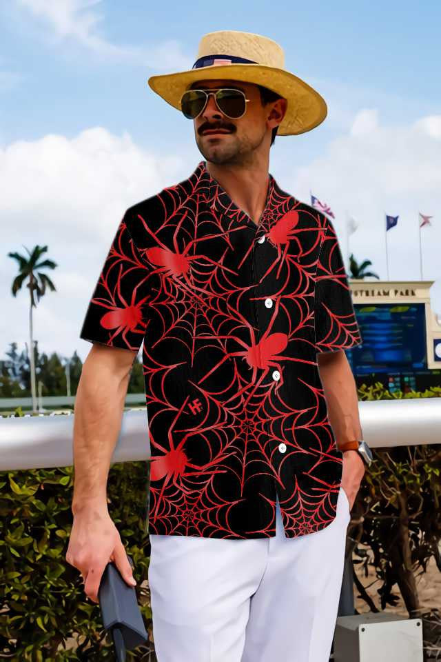 Nice Creepy Spider Halloween Hawaiian Shirt, Hawaiian Shirt Gift, Christmas Gift