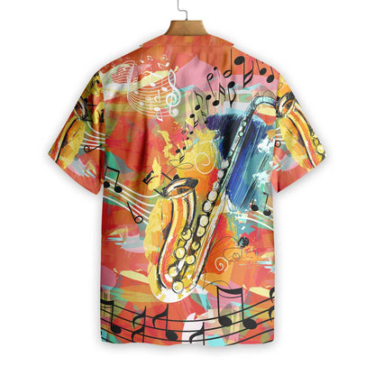 Multicolor Saxophone Guides You To The World Hawaiian Shirt,Hawaiian Shirt Gift, Christmas Gift