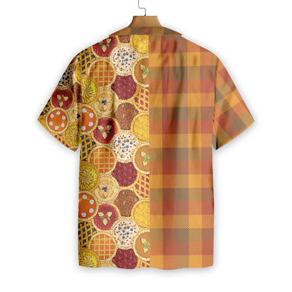 Vintage Style Thanksgiving Homemade Pies Hawaiian Shirt, Hwaiian For Gift