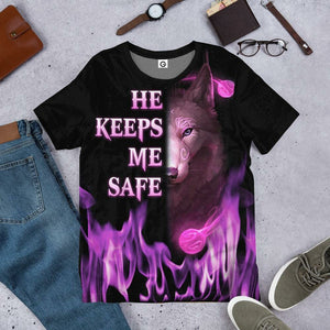 3D Wolf Pink He Keep Me Safe Custom Tshirt Hoodie Apparel