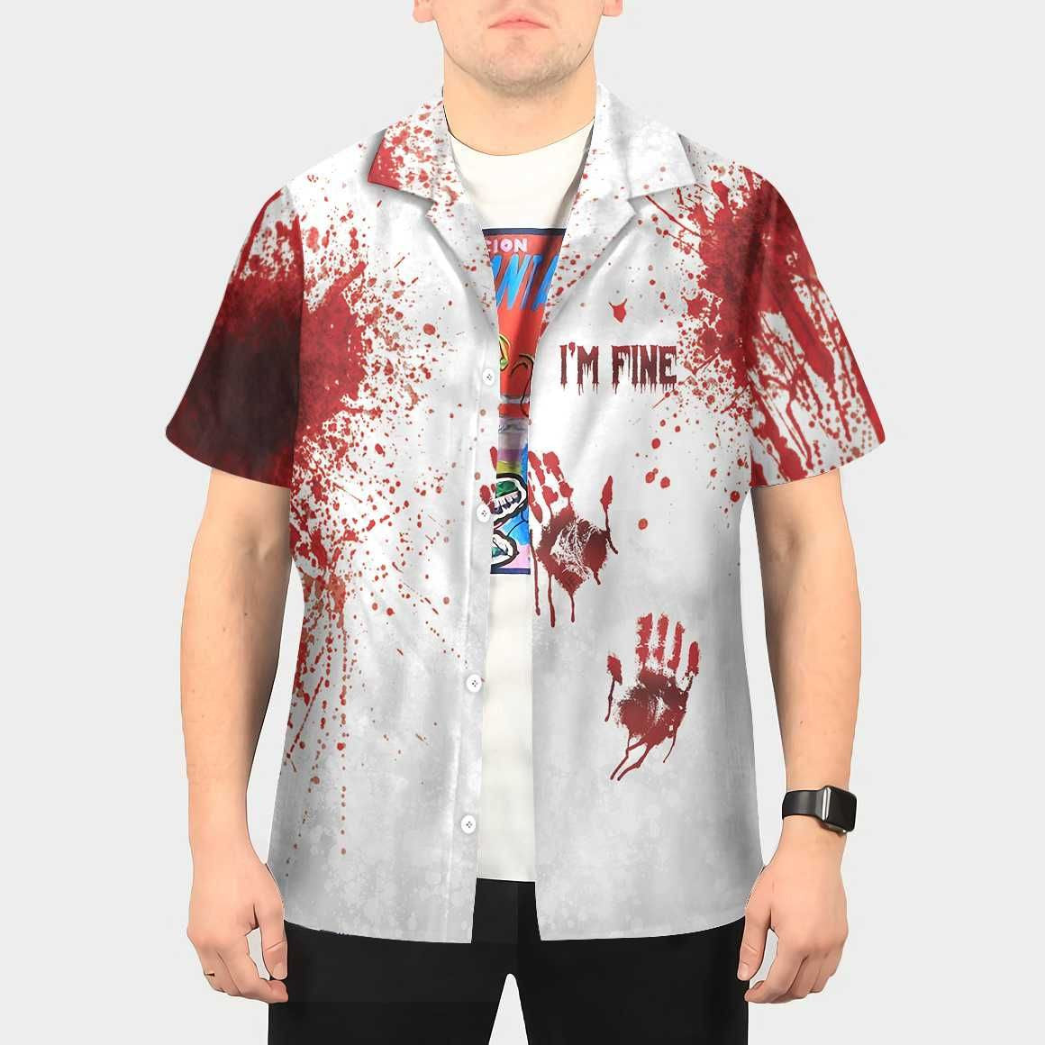Halloween Blood Splatter Hawaiian Shirt, Hawaiian For Gift