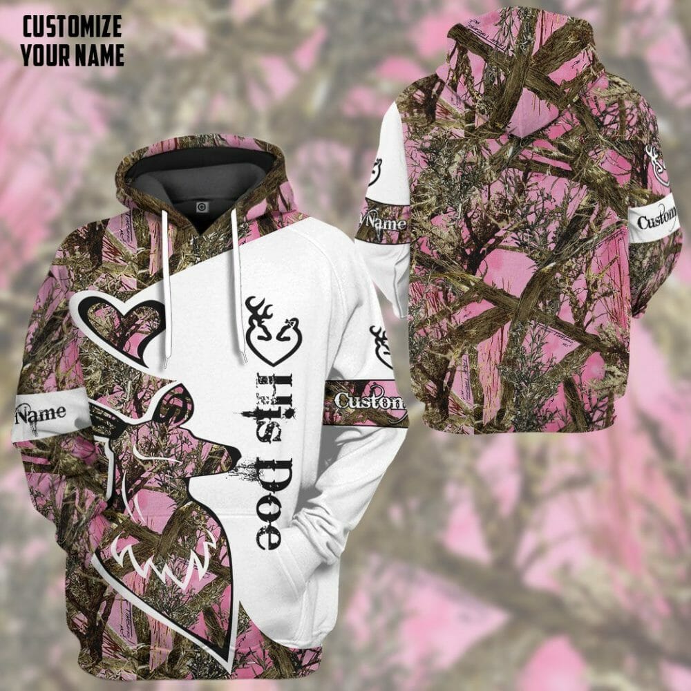 3D His Doe Valentine Custom Name Tshirt Hoodie Apparel