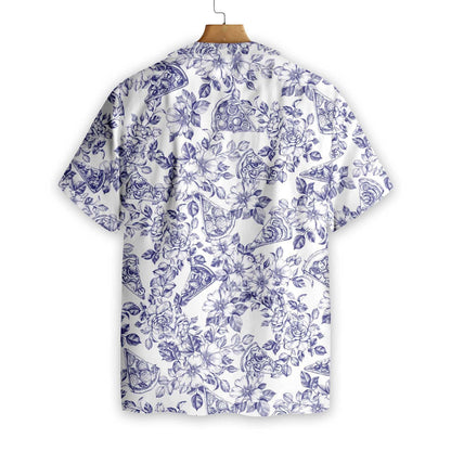 Dearadh Pizza Floral Gorm den Scoth Léine Haváís, Bronntanas Léine Haváí, Bronntanas Nollag