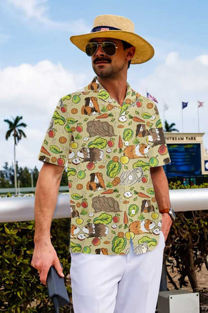 Love Animal Cute Guinea Pig Design Hawaiian Shirt,Hawaiian Shirt Gift, Christmas Gift