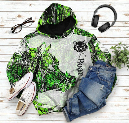 3D Boar Hunter Glas Chustaim Tshirt Éadaí Cochaill