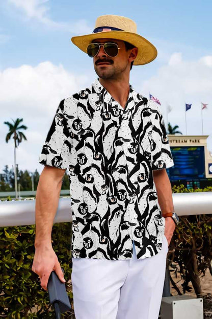 Dearadh Penguin Dubh Agus Bán Léine Haváís, Bronntanas Léine Haváíais, Bronntanas Nollag