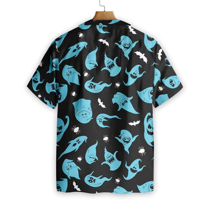 Turquoise Ghost Naughty Halloween Colorful Hawaiian Shirt, Hawaiian For Gift