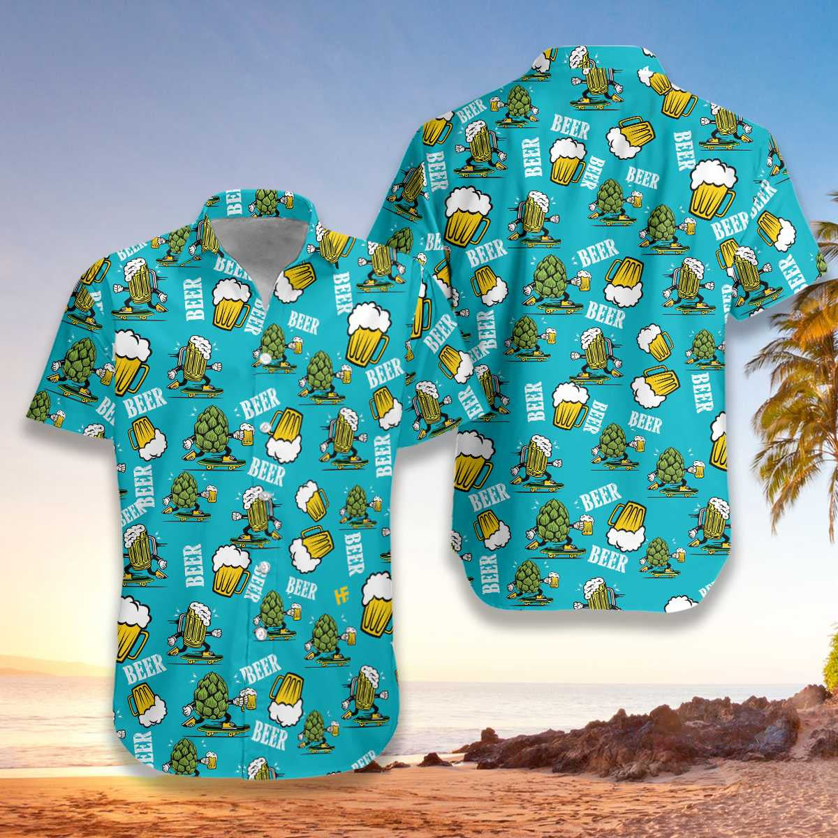 Beoir Greannmhar Ar Deep Sky Blue Design Léine Haváís, Bronntanas Léine Haváís, Bronntanas Nollag