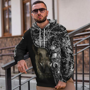 3D Boar Hunter Black Custom Tshirt Hoodie Apparel