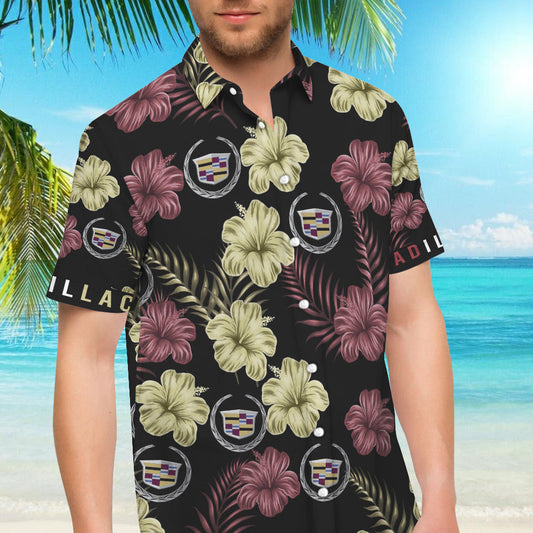 Cadillac Tropical Flower Hawaiian Shirt_ Hawaiian Shirts -Hawaiian Shirt Gift, Christmas Gift