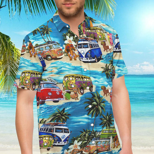 Beach Hawaii Dachshund Dog Hawaiian Shirt,Hawaiian Shirt Gift, Christmas Gift