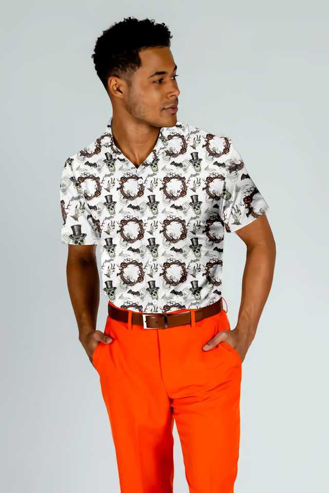 Oíche Shamhna Fhéile Le Cloigeann Duine Uasal Léine ildaite Haváís, Bronntanas Léine Haváí, Bronntanas Nollag