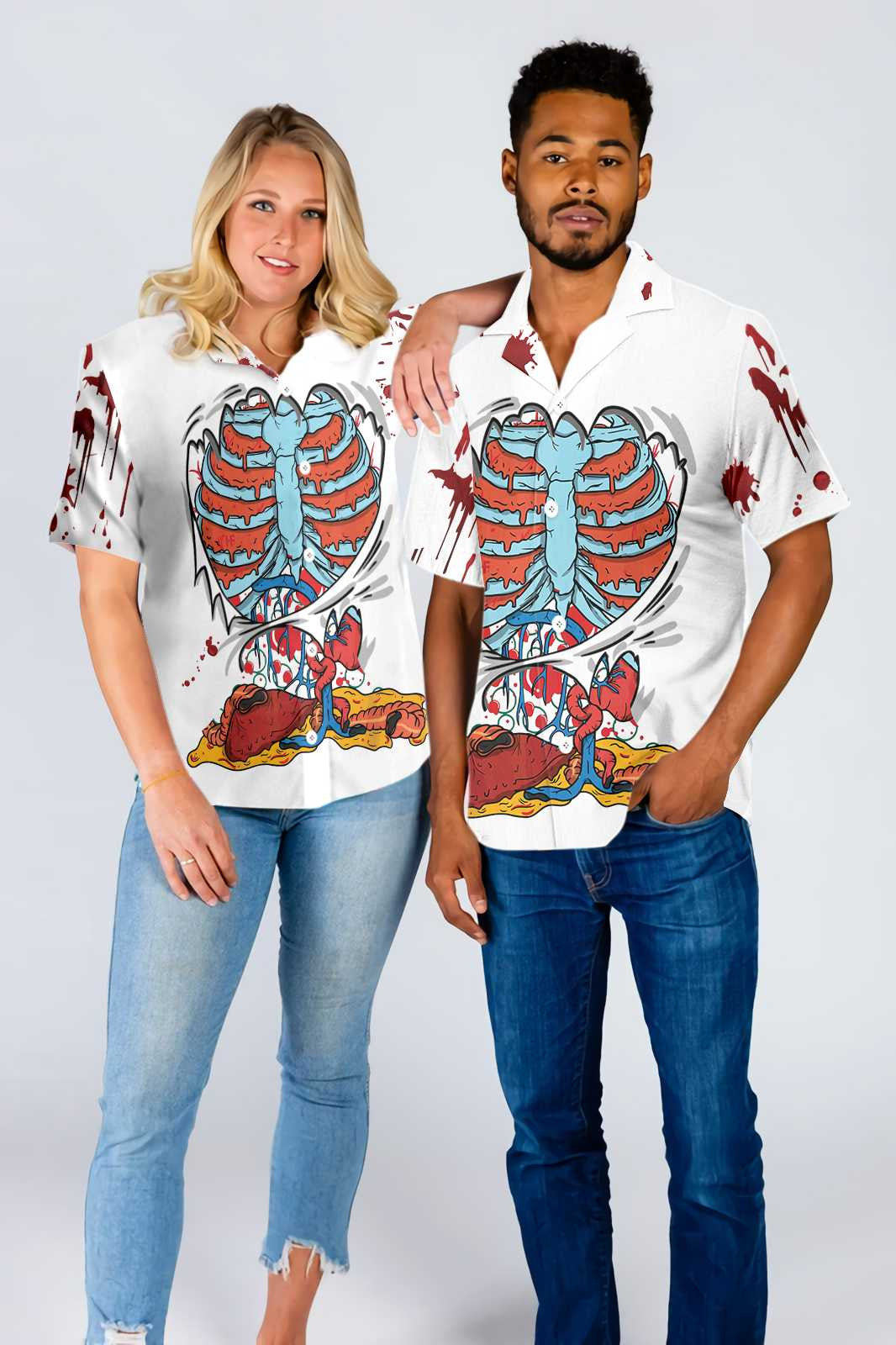 Orgánaigh Cage Rib Oscailte Sracadh Léine Haváíach Drámaíochta, Bronntanas Léine Haváíais, Bronntanas Nollag