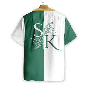 Green And White Theme Custom Name Hawaiian Shirt,Hawaiian Shirt Gift, Christmas Gift