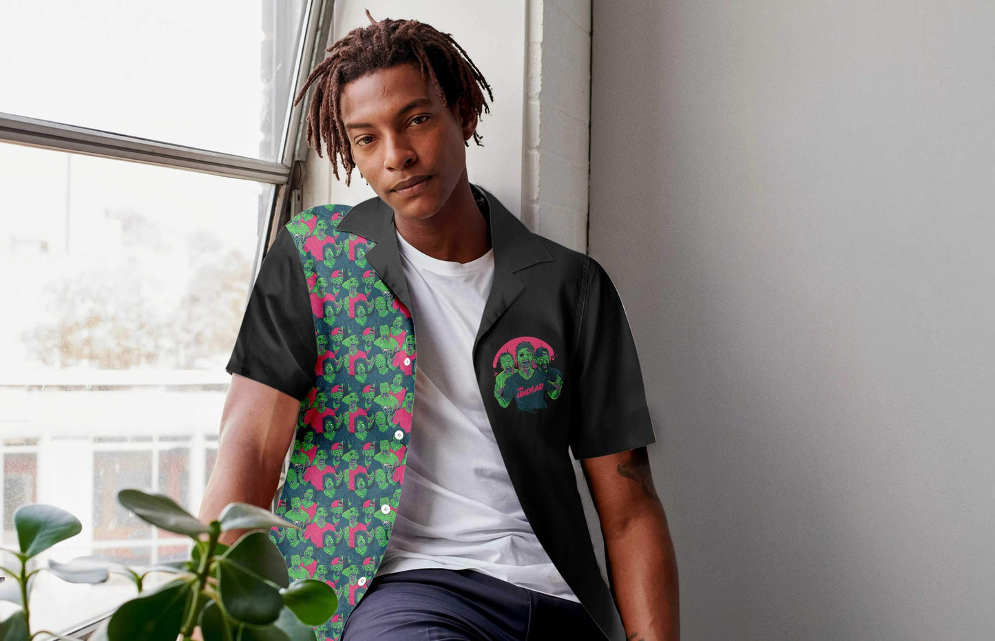 Cool Halloween Zombie Walking Out Design Hawaiian Shirt,Hawaiian Shirt Gift, Christmas Gift