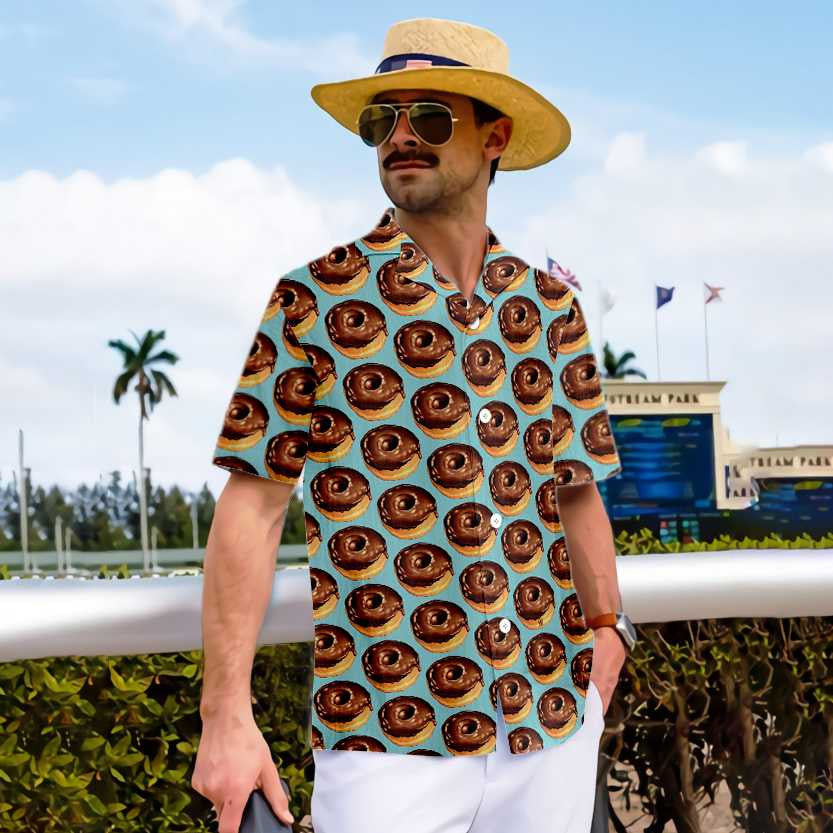 Donuts Seacláide Ar Spéir Éadrom Dearadh Léine Haváí, Bronntanas Léine Haváíais, Bronntanas Nollag