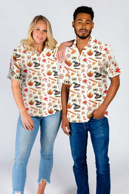 Halloween Art Print Hawaiian Shirt, Hawaiian For Gift