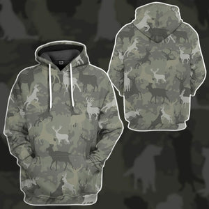 3D Deer Camo Custom Tshirt Hoodie Apparel