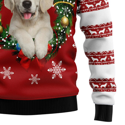 Golden Retriever Wearing Santaâs Hat Ugly Christmas Sweater,Christmas Ugly Sweater,Christmas Gift,Gift Christmas 2024