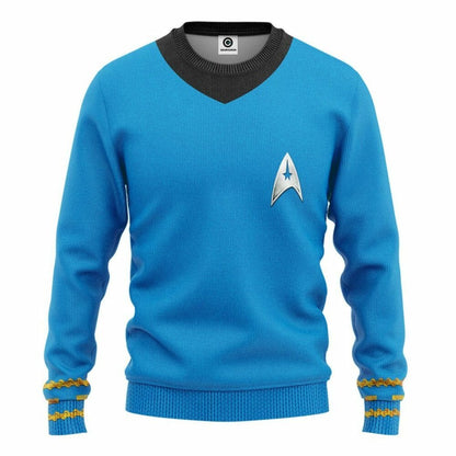 3D Star Trek An tSraith Bhunaidh 1966 1969 Éadaí Cochaillín Tléine Gorm Saincheaptha