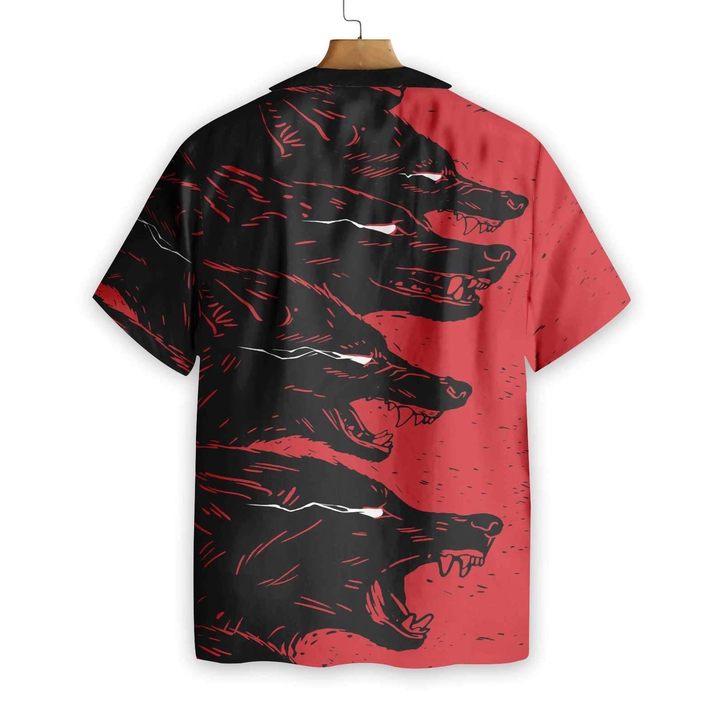 Scary Dangerous Black Wolf Hawaiian Shirt,Hawaiian Shirt Gift, Christmas Gift