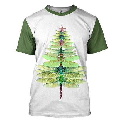 3D Dragonfly Crann Nollag Chustaim Tshirt Hoodie Éadaí