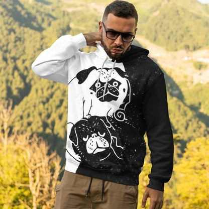 3D Pug Ceann Agus Yang Chustaim Tshirt Éadaí Cochaill