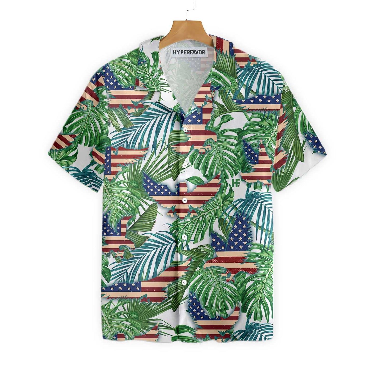 USA Flag Design Hawaiian Shirt Tropical American Eagle,Hawaiian Shirt Gift, Christmas Gift