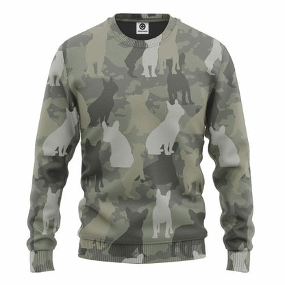 3D Fraincis Bulldog Camo Chustaim Tshirt Éadaí Hoodie