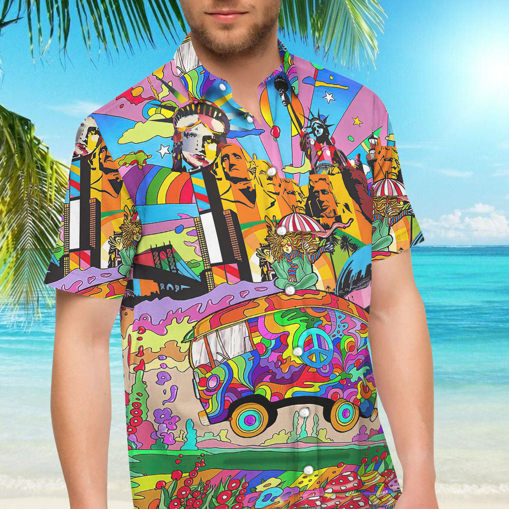 Car Hawaiian Shirt - Colorful Liberties Hippie Car Feeling Groovy Hawaiian Aloha Hawaii Shirt _ Hawaiian Shirt-Hawaiian Shirt Gift, Christmas Gift