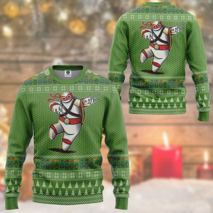 3D Big Ninja 6 Ugly Christmas Sweater Custom Tshirt Hoodie Apparel