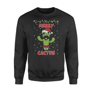 Merry Cactus Funny Ugly Christmas Sweater Merry Xmas Sweatshirt Gift Idea - Funny sweatshirt gifts christmas ugly sweater for men and women