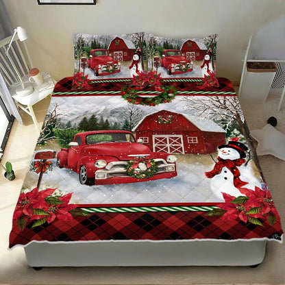 Christmas Bedding Red Truck Christmas Farmhouse Bedroom Set Bedlinen 3D,Bedding Christmas Gift,Bedding Set Christmas