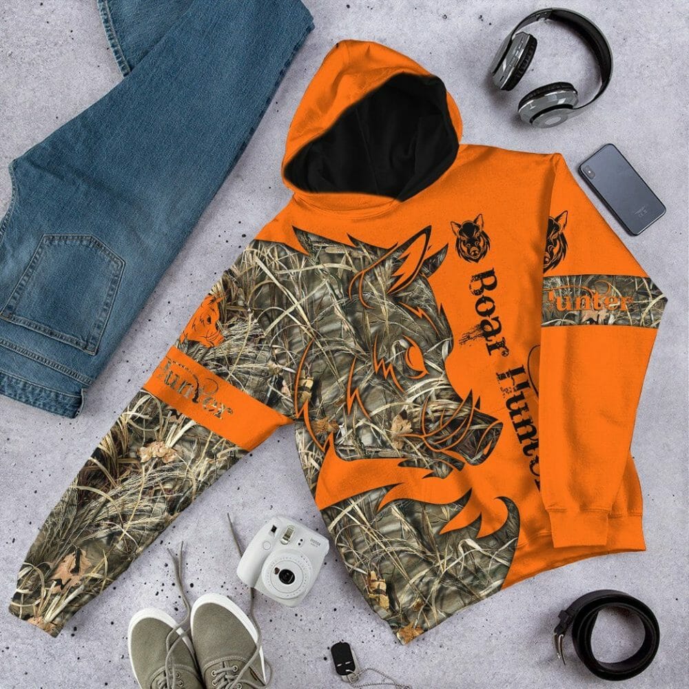 3D Orange Boar Hunter Saincheaptha Tshirt Éadaí Cochaill