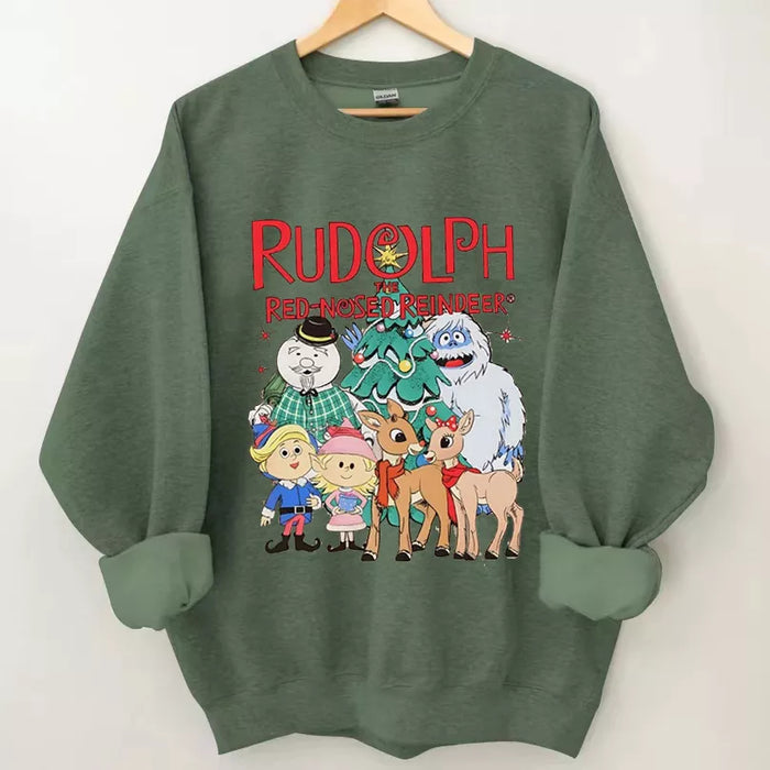 Rudolph The Red-nosed Reindeer Sweatshirt, Christmas Sweatshirt Cute, Christmas Winter Sweatshirt