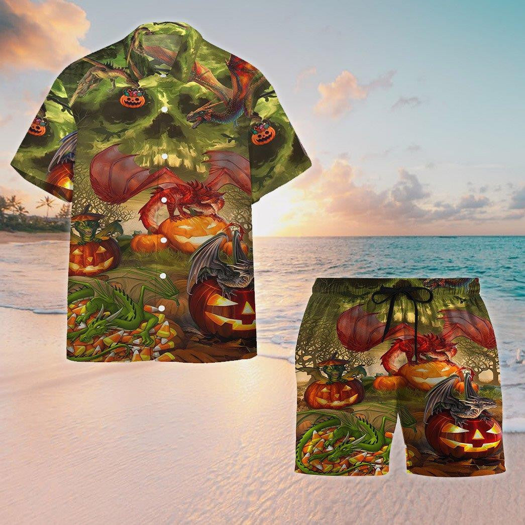Spooky Dragon Halloween Hawaiian Shirt,Hawaiian Shirt Gift, Christmas Gift