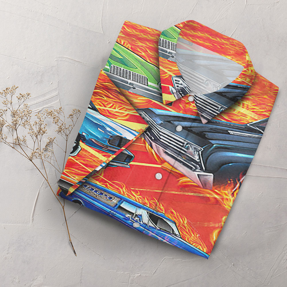 Car On Fire - Hawaiian Shirt-Hawaiian Shirt Gift, Christmas Gift