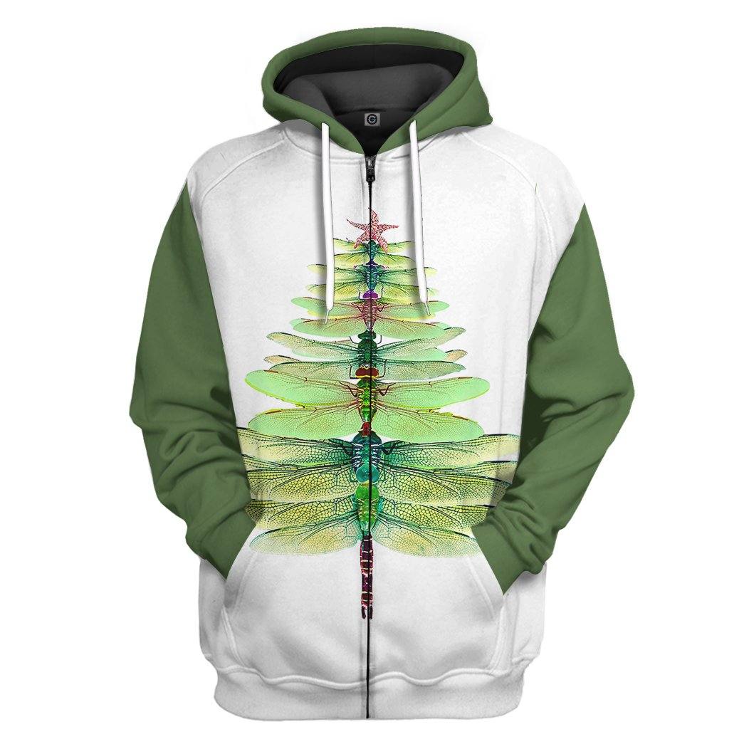 3D Dragonfly Crann Nollag Chustaim Tshirt Hoodie Éadaí