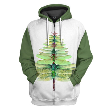 3D Dragonfly Crann Nollag Chustaim Tshirt Hoodie Éadaí