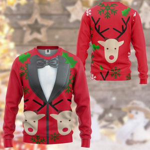 3D Christmas Faux Suit Custom Tshirt Hoodie Apparel