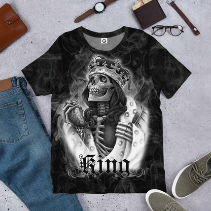 3D Skull a Rí Saincheaptha Tshirt Éadaí Cochaillín