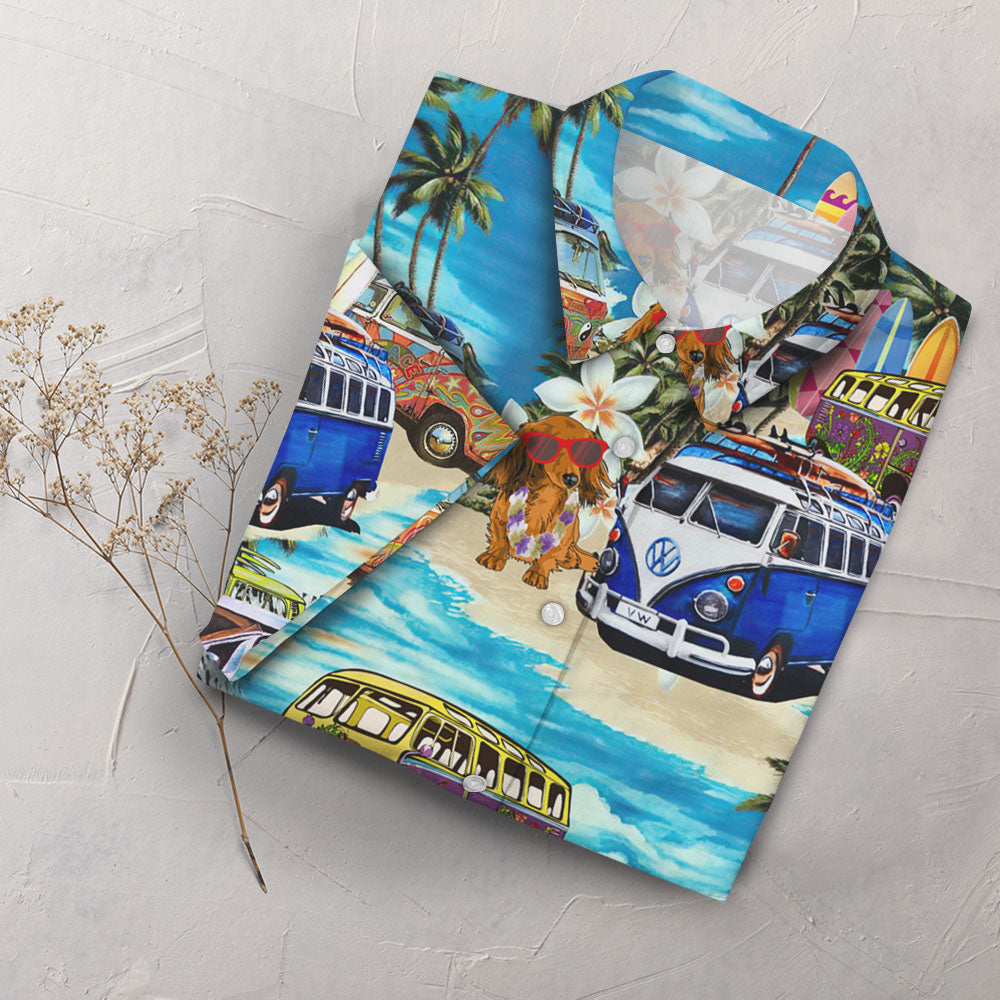Beach Hawaii Dachshund Dog Hawaiian Shirt,Hawaiian Shirt Gift, Christmas Gift
